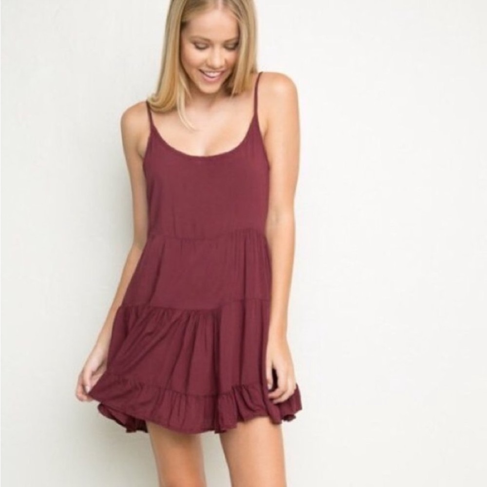 Brandy Melville jada dress in maroon 305